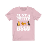 Just A Girl Who Loves Dogs Shirt, Dog Shirt, Dog Lover Gift, Dog Owner Shirt, Animal Lover Adult Toddler Infant Kids Gift T-Shirt Image 3