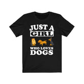 Just A Girl Who Loves Dogs Shirt, Dog Shirt, Dog Lover Gift, Dog Owner Shirt, Animal Lover Adult Toddler Infant Kids Gift T-Shirt Image 1