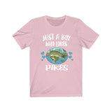 Just A Boy Who Loves Pikes Fish Shirt, Pike Fish Lover Shirt, Fish Shirt, Fish Lover Gift, Animal Adult Kids T-Shirt Image 4