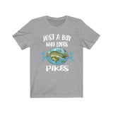 Just A Boy Who Loves Pikes Fish Shirt, Pike Fish Lover Shirt, Fish Shirt, Fish Lover Gift, Animal Adult Kids T-Shirt Image 2