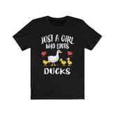Just A Girl Who Loves Ducks Shirt, Duck Shirt, Duck Lover Gift, Bird Lover Shirt, Animal Lover Adult Toddler Infant Kids Gift T-Shirt Image 1