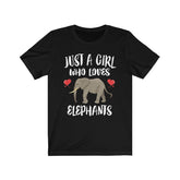 Just A Girl Who Loves Elephants Shirt, Elephant Lover Shirt, Elephant Gift, Animal Lover Adult Toddler Infant Kids Gift T-Shirt Image 1
