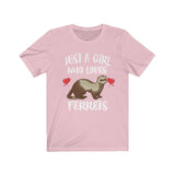 Just A Girl Who Loves Ferrets Shirt, Ferret Shirt, Ferret Lover Gift, Ferret Owner Gift, Animal Lover Adult Toddler Infant Kids Gift T-Shirt Image 3
