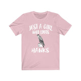 Just A Girl Who Loves Hawks Shirt, Hawk Lover Shirt, Birding Gift, Bird Lover Shirt, Adult Toddler Infant Kids Gift T-Shirt Image 2