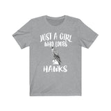 Just A Girl Who Loves Hawks Shirt, Hawk Lover Shirt, Birding Gift, Bird Lover Shirt, Adult Toddler Infant Kids Gift T-Shirt Image 3