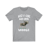 Just A Girl Who Loves Moose Shirt, Moose Lover Shirt, Moose Lover Gift, Animal Lover Shirt, Adult Toddler Infant Kids Gift T-Shirt Image 3
