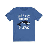 Just A Girl Who Loves Orcas Whales Shirt, Orca Lover Shirt, Whale Lover Gift, Animal Lover Shirt, Adult Toddler Infant Kids Gift T-Shirt Image 2