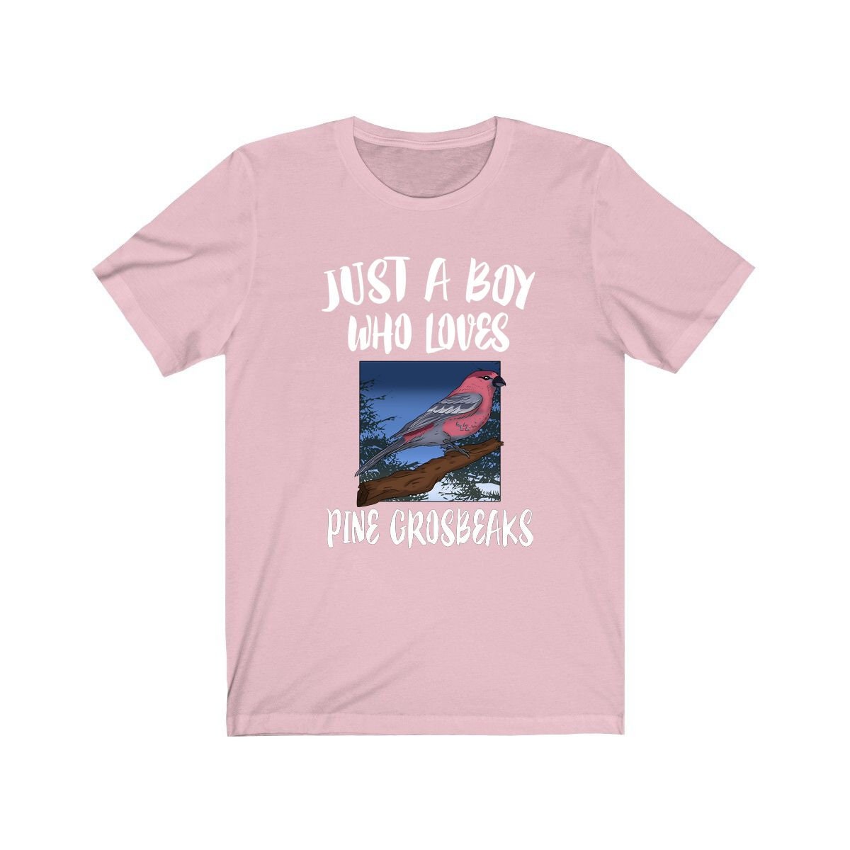 Boy Who Loves Pine Grosbeaks Birds Shirt - Pine Grosbeak print design