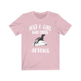 Just A Girl Who Loves Otters Shirt, Otter Lover Shirt, Otter Lover Gift, Animal Lover Shirt, Adult Toddler Infant Kids Gift T-Shirt Image 3