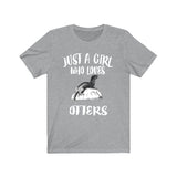 Just A Girl Who Loves Otters Shirt, Otter Lover Shirt, Otter Lover Gift, Animal Lover Shirt, Adult Toddler Infant Kids Gift T-Shirt Image 1