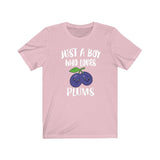 Just A Boy Who Loves Plums Fruit Shirt, Plum Lover Shirt, Fruit Shirt, Fruit Lover Gift, Animal Adult Kids T-Shirt Image 4