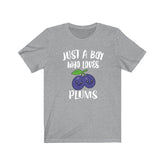 Just A Boy Who Loves Plums Fruit Shirt, Plum Lover Shirt, Fruit Shirt, Fruit Lover Gift, Animal Adult Kids T-Shirt Image 1