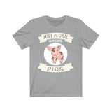 Just A Girl Who Loves Pigs Shirt, Pig Lover Shirt, Pig Lover Gift, Animal Lover Shirt, Adult Toddler Infant Kids Gift T-Shirt Image 3