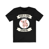 Just A Girl Who Loves Pigs Shirt, Pig Lover Shirt, Pig Lover Gift, Animal Lover Shirt, Adult Toddler Infant Kids Gift T-Shirt Image 1