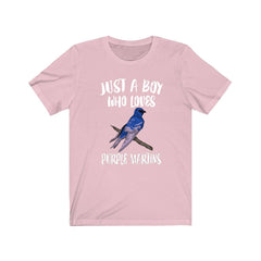 Just A Boy Who Loves Purple Martins Shirt - Purple Martin print design