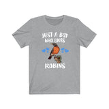 Just A Boy Who Loves Robins Birds Shirt, Robin Lover Shirt, Birding Shirt, Bird Lover Gift, Animal Adult Kids T-Shirt Image 2