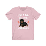Just A Boy Who Loves Rottweilers Dog Shirt, Rottweiler Lover Shirt, Rottweiler Shirt, Dog Lover Gift, Animal Adult Kids T-Shirt Image 4