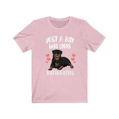Just A Boy Who Loves Rottweilers Dogs Shirt - Rottweiler print design