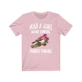 Just A Girl Who Loves Purple Finches Shirt, Bird Lover Shirt, Birding Shirt, Purple Finch shirt, Animal Adult Toddler Infant Kids T-Shirt Image 3