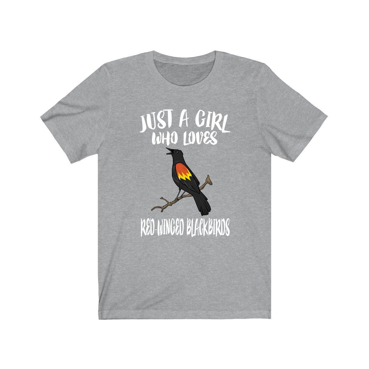 Just A Girl Who Loves Red-winged Blackbirds Shirt, Bird Lover Shirt, Birding Gift, Animal Lover Shirt, Adult Toddler Infant Kids T-Shirt Image 1