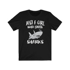 Just A Girl Who Loves Sharks Shirt - shark print design