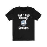 Just A Girl Who Loves Skunks Shirt, Skunk Lover Shirt, Skunk Lover Gift, Animal Lover Shirt, Adult Toddler Infant Kids Gift T-Shirt Image 1