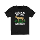 Just A Girl Who Loves Tasmanian Tigers Shirt, Tasmanian Tiger Shirt, Tiger Shirt, Animal Lover Shirt, Adult Toddler Infant Kids Gift T-Shirt Image 1