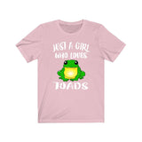 Just A Girl Who Loves Toads Frogs Shirt, Toad Lover Shirt, Frog Shirt, Animal Lover Shirt, Adult Toddler Infant Kids Gift T-Shirt Image 3