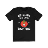 Just A Girl Who Loves Tomatoes Shirt, Tomato Lover Shirt, Vegan Shirt, Vegetable Lover Shirt, Adult Toddler Infant Kids Gift T-Shirt Image 1