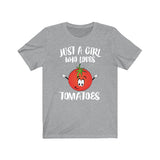 Just A Girl Who Loves Tomatoes Shirt, Tomato Lover Shirt, Vegan Shirt, Vegetable Lover Shirt, Adult Toddler Infant Kids Gift T-Shirt Image 2