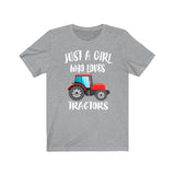 Just A Girl Who Loves Tractors Shirt, Tractor Lover Shirt, Tractor Shirt, Farm Lover Shirt, Adult Toddler Infant Kids Gift T-Shirt Image 2