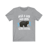 Just A Boy Who Loves Sloth Bears Shirt, Sloth Bear Lover Shirt, Sloth Bear Shirt, Bear Lover Gift, Animal Adult Kids T-Shirt Image 1