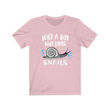 Just A Boy Who Loves Snails Shirt, Snail Lover Shirt, Snail Shirt, Snail Lover Gift, Animal Adult Kids T-Shirt Image 4