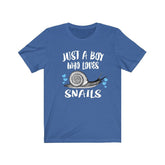 Just A Boy Who Loves Snails Shirt, Snail Lover Shirt, Snail Shirt, Snail Lover Gift, Animal Adult Kids T-Shirt Image 1
