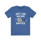 Just A Boy Who Loves Snails Shirt, Snail Lover Shirt, Snail Shirt, Snail Lover Gift, Animal Adult Kids T-Shirt Image 1