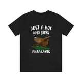 Just A Boy Who Loves Pheasants Birds Shirt, Pheasant Lover Shirt, Birding Shirt, Pheasant Lover Gift, Animal Adult Kids T-Shirt Image 3
