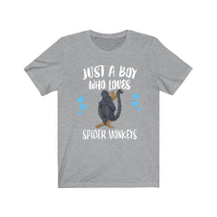Just A Boy Who Loves Spider Monkeys Shirt - spider monkey print design