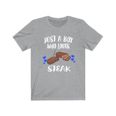 Just A Boy Who Loves Steak Food Shirt, Steak Lover Shirt Image 1