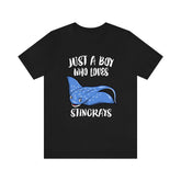 Just A Boy Who Loves Stingrays Shirt, Stingray Lover Shirt, Stingray Shirt, Stingray Lover Gift, Animal Adult Kids T-Shirt Image 1