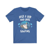 Just A Boy Who Loves Swans Birds Shirt, Swan Lover Shirt, Swan Shirt, Birding Lover Gift, Animal Adult Kids T-Shirt Image 1
