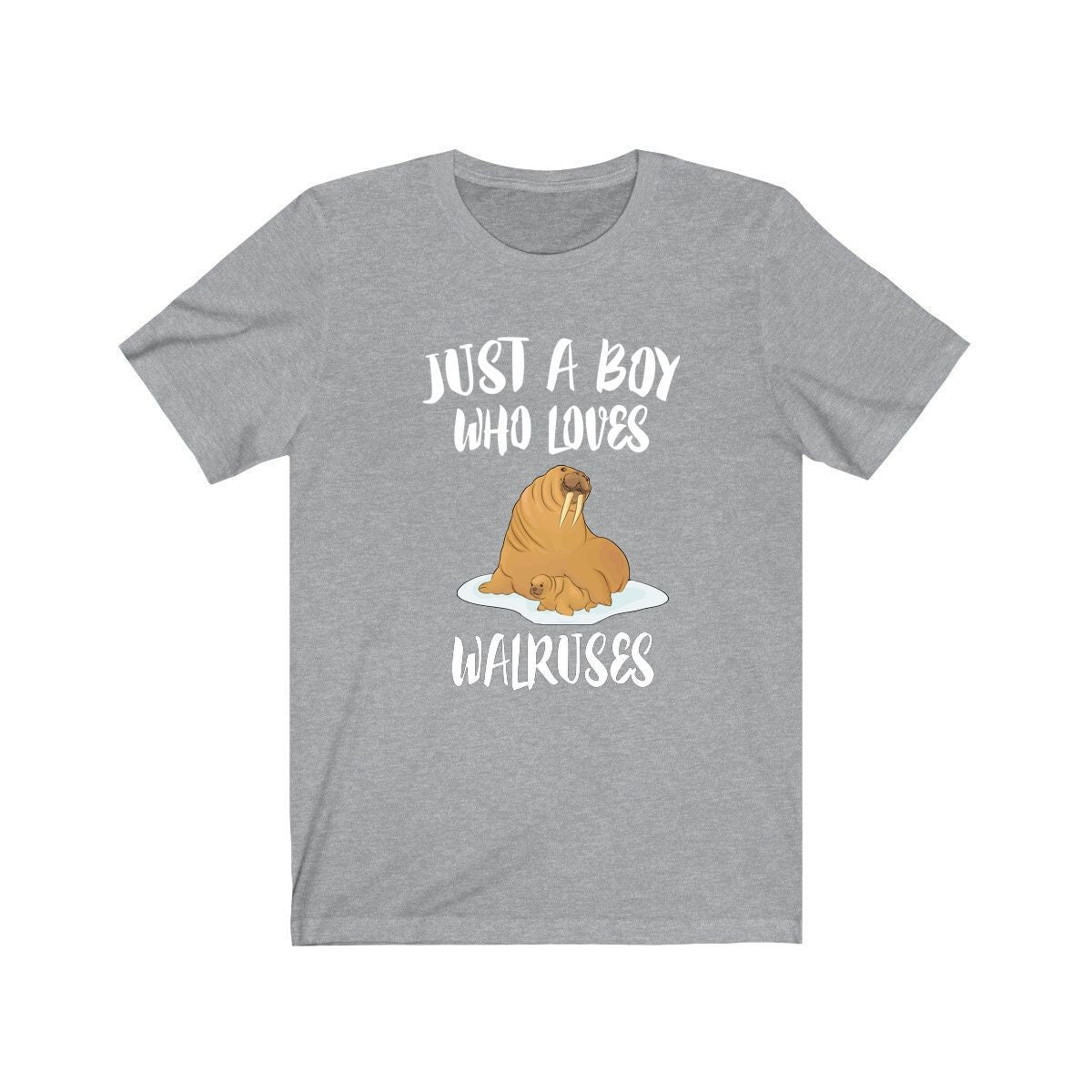 Just a boy who loves walruses tusked Arctic pinniped marine mammal tee
