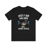 Just A Boy Who Loves Wood Ducks Shirt, Wood Duck Lover Shirt, Duck Shirt, Duck Lover Gift, Animal Adult Kids T-Shirt Image 3
