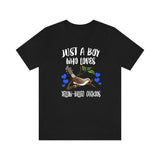 Just A Boy Who Loves Yellow-billed Cuckoos Shirt, Cuckoo bird Lover Shirt, Cuckoo bird Shirt, Birding Lover Gift, Animal Adult Kids T-Shirt Image 1