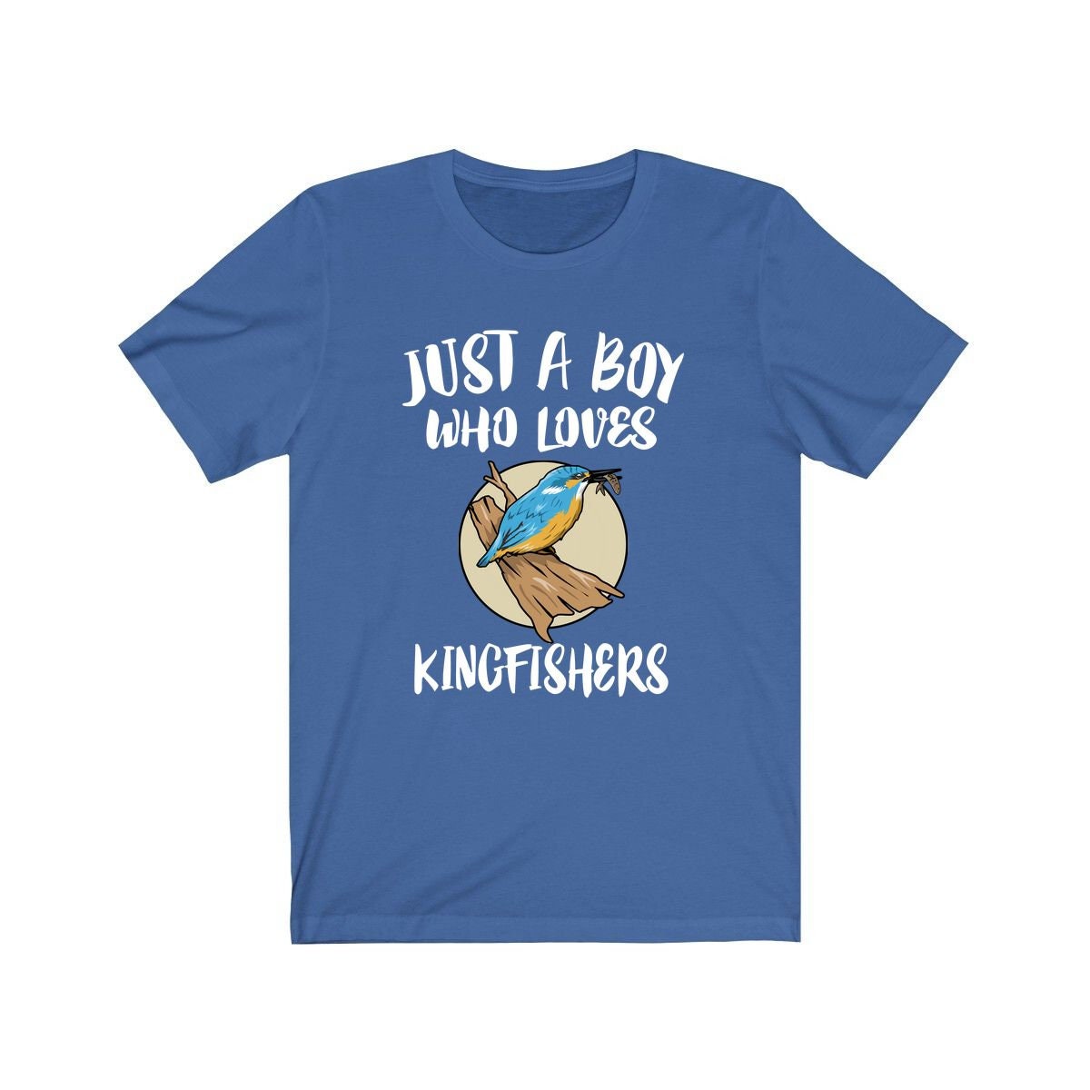 Just a boy who loves kingfishers diving river fishing bird tee