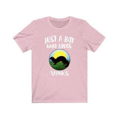 Just a boy who loves minks semi-aquatic mustelid wildlife tee