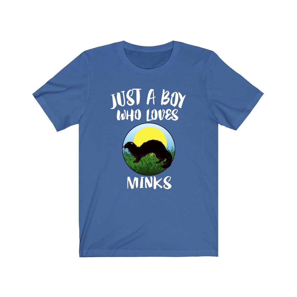 Just a boy who loves minks semi-aquatic mustelid wildlife tee