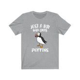 Just A Boy Who Loves Puffins Birds Shirt, Puffin Lover Shirt, Birding Shirt, Bird Lover Gift, Animal Adult Kids T-Shirt Image 1
