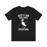 Just A Boy Who Loves Puffins Birds Shirt, Puffin Lover Shirt, Birding Shirt, Bird Lover Gift, Animal Adult Kids T-Shirt Image 3