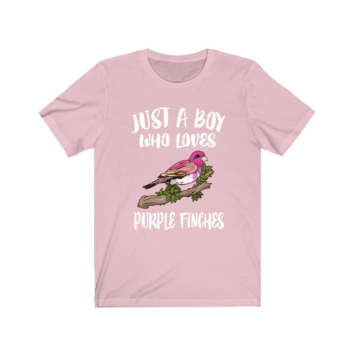 Just a boy who loves purple finches boreal winter songbird finch tee