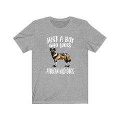 Just A Boy Who Loves African Wild Dogs Shirt - African wild dog print design